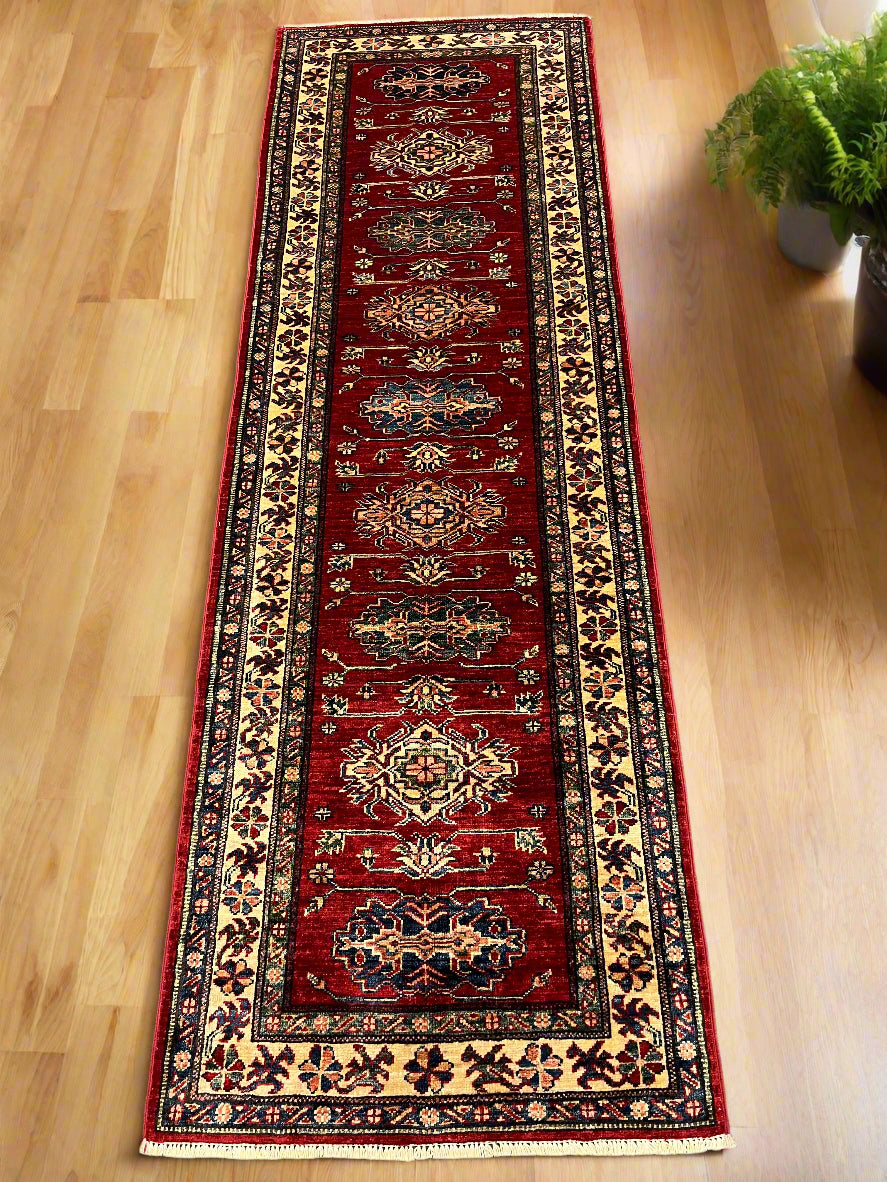 Super Kazak Runner 2' 6"X8' Handmade Wool Rug # 14585