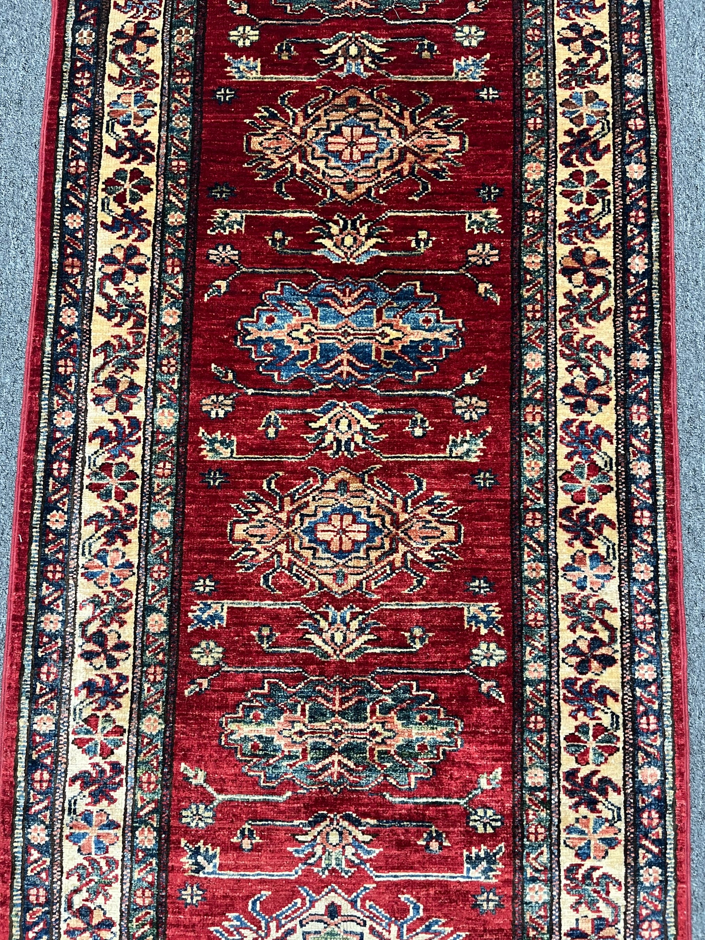 Super Kazak Runner 2' 6"X8' Handmade Wool Rug # 14585
