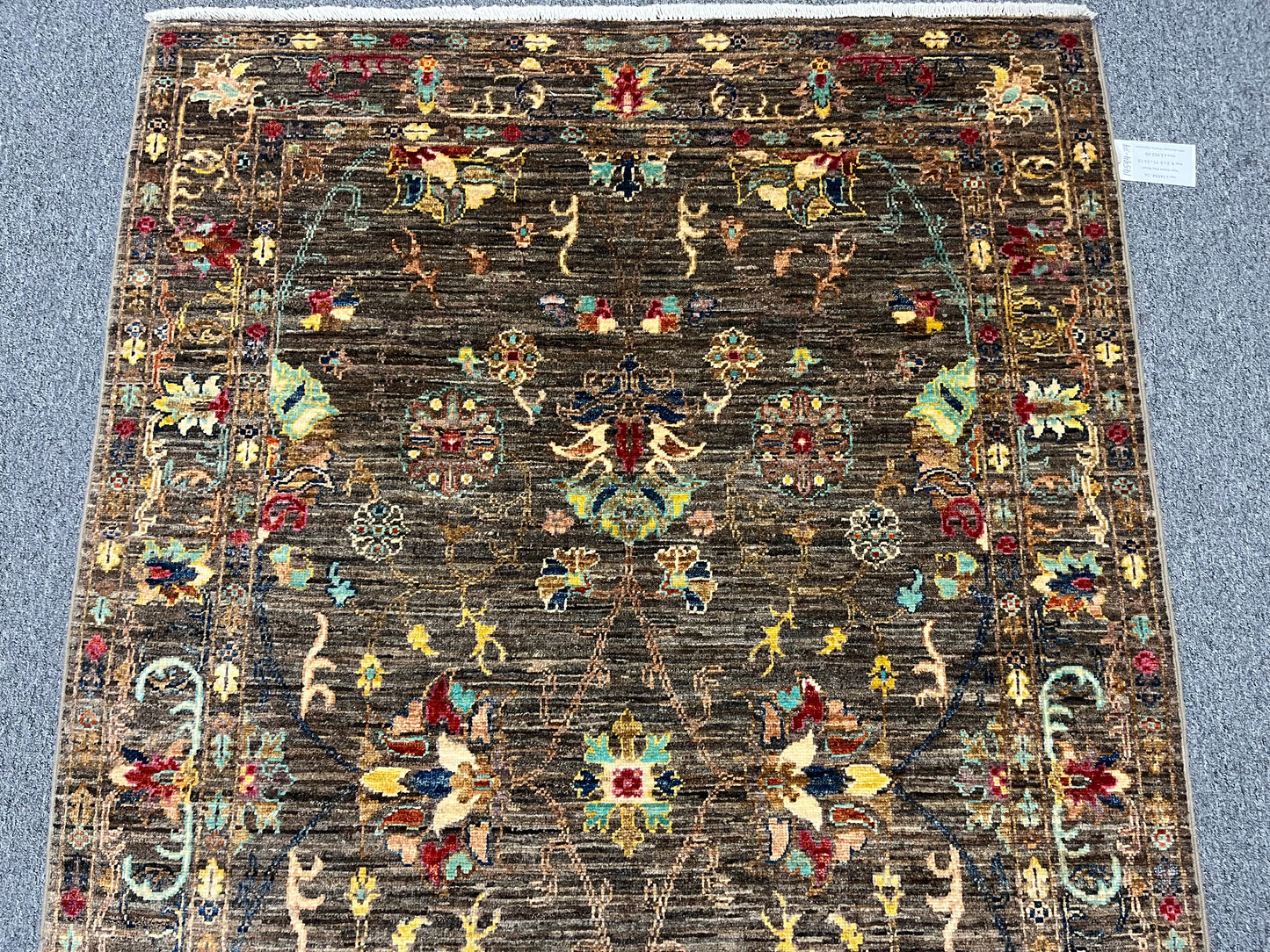Gray Mohal 4X6 Handmade Wool Rug # 14594
