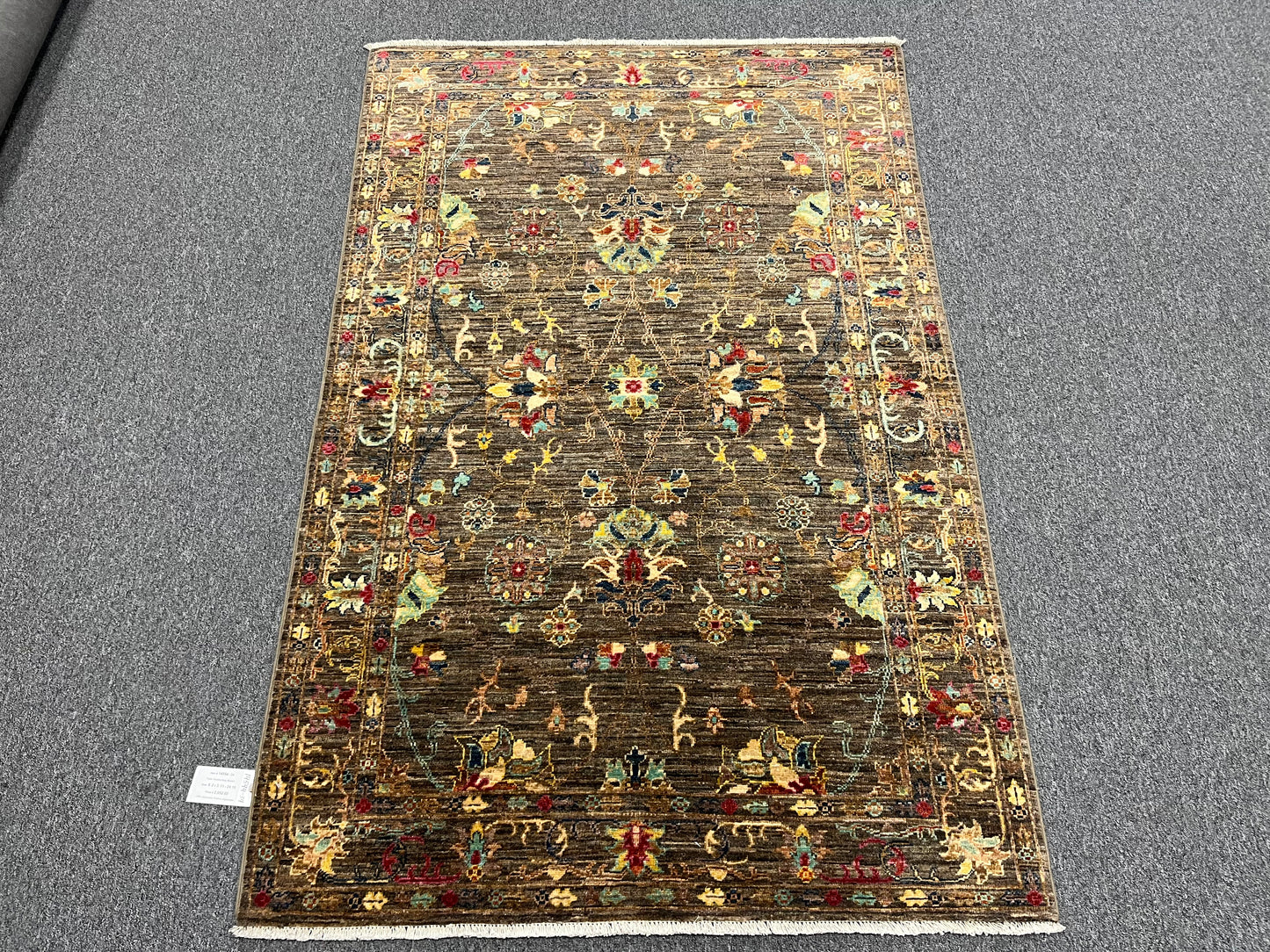 Gray Mohal 4X6 Handmade Wool Rug # 14594