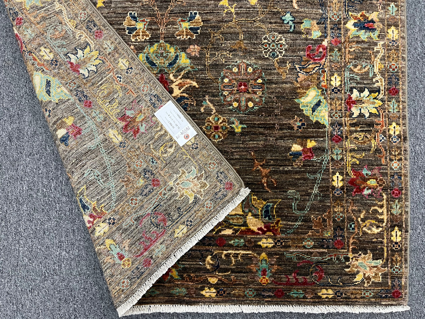 Gray Mohal 4X6 Handmade Wool Rug # 14594