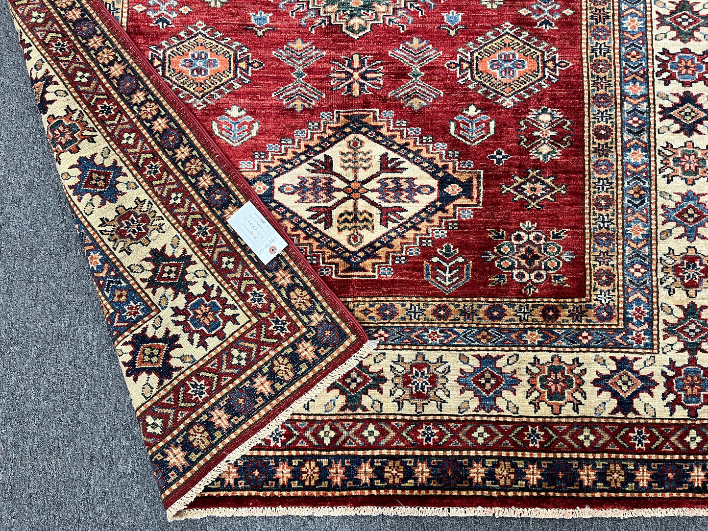 Red Super Kazak 5X7 Handmade Wool Rug # 14590