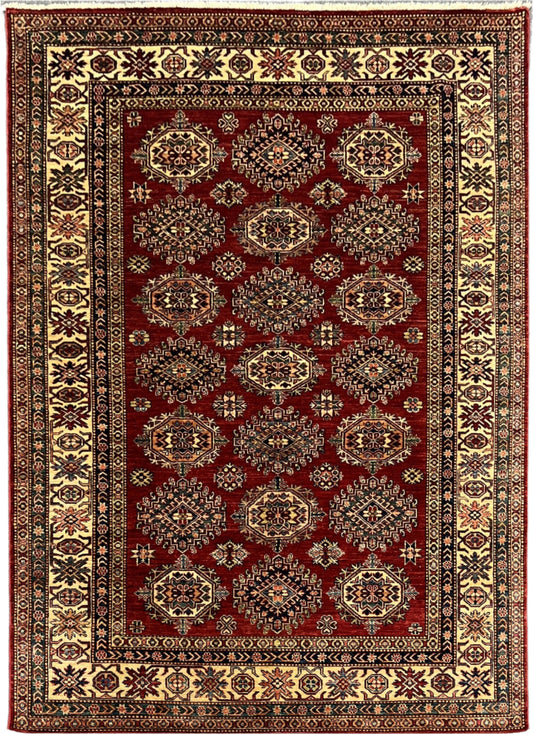 Red Super Kazak 6X9 Handmade Wool Rug # 14572