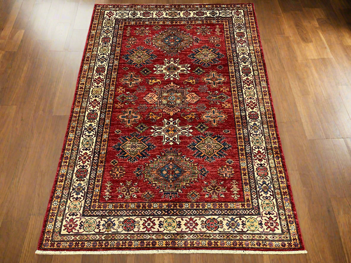 Super Kazak 6X8 Handmade Wool Rug # 14570