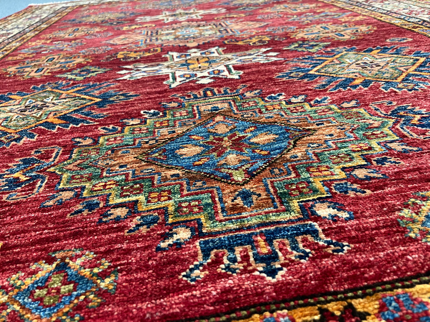 Super Kazak 6X8 Handmade Wool Rug # 14570