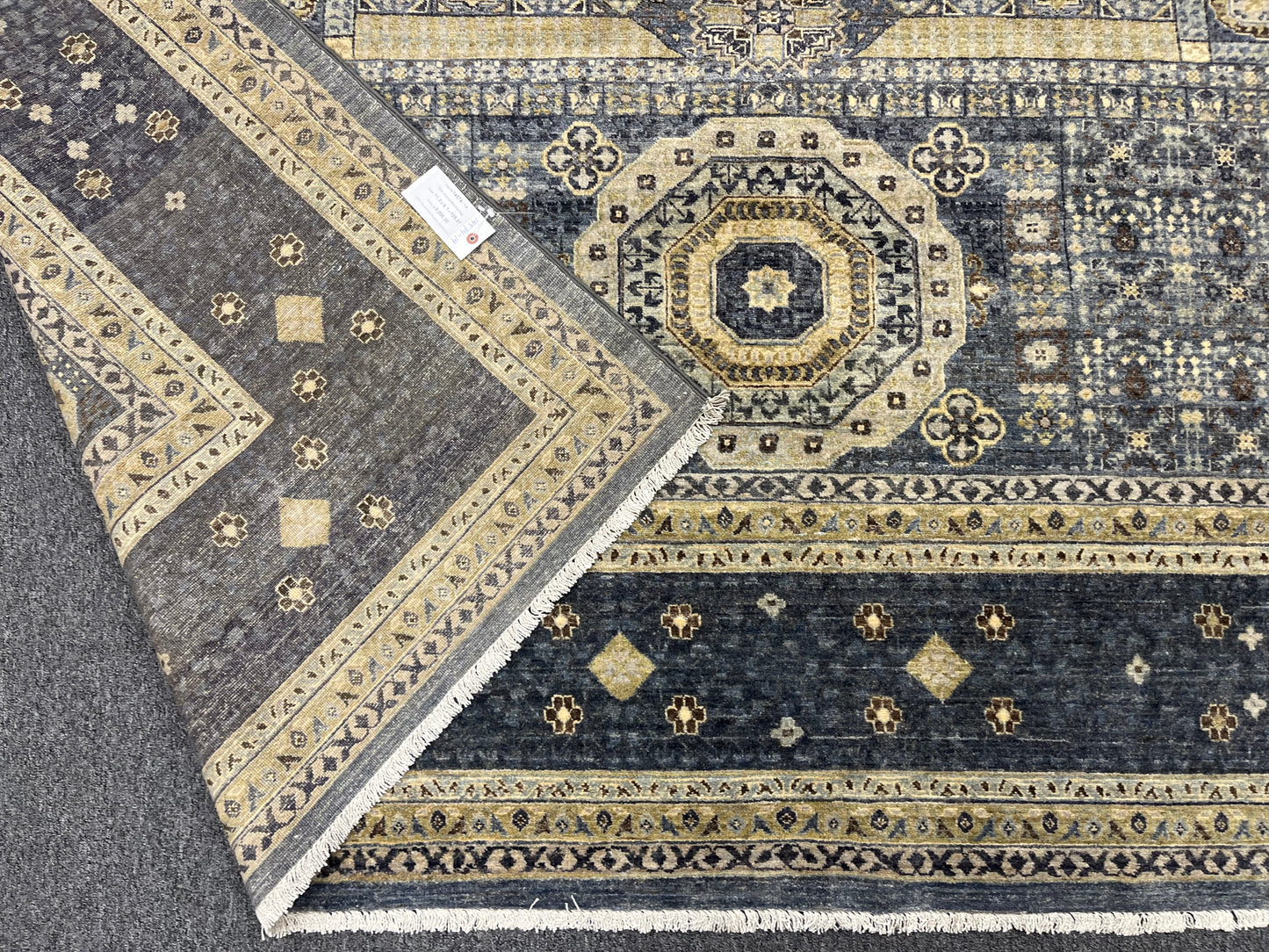 Mamluk 9X12 Gray Multicolor Handmade Wool Rug # 14574