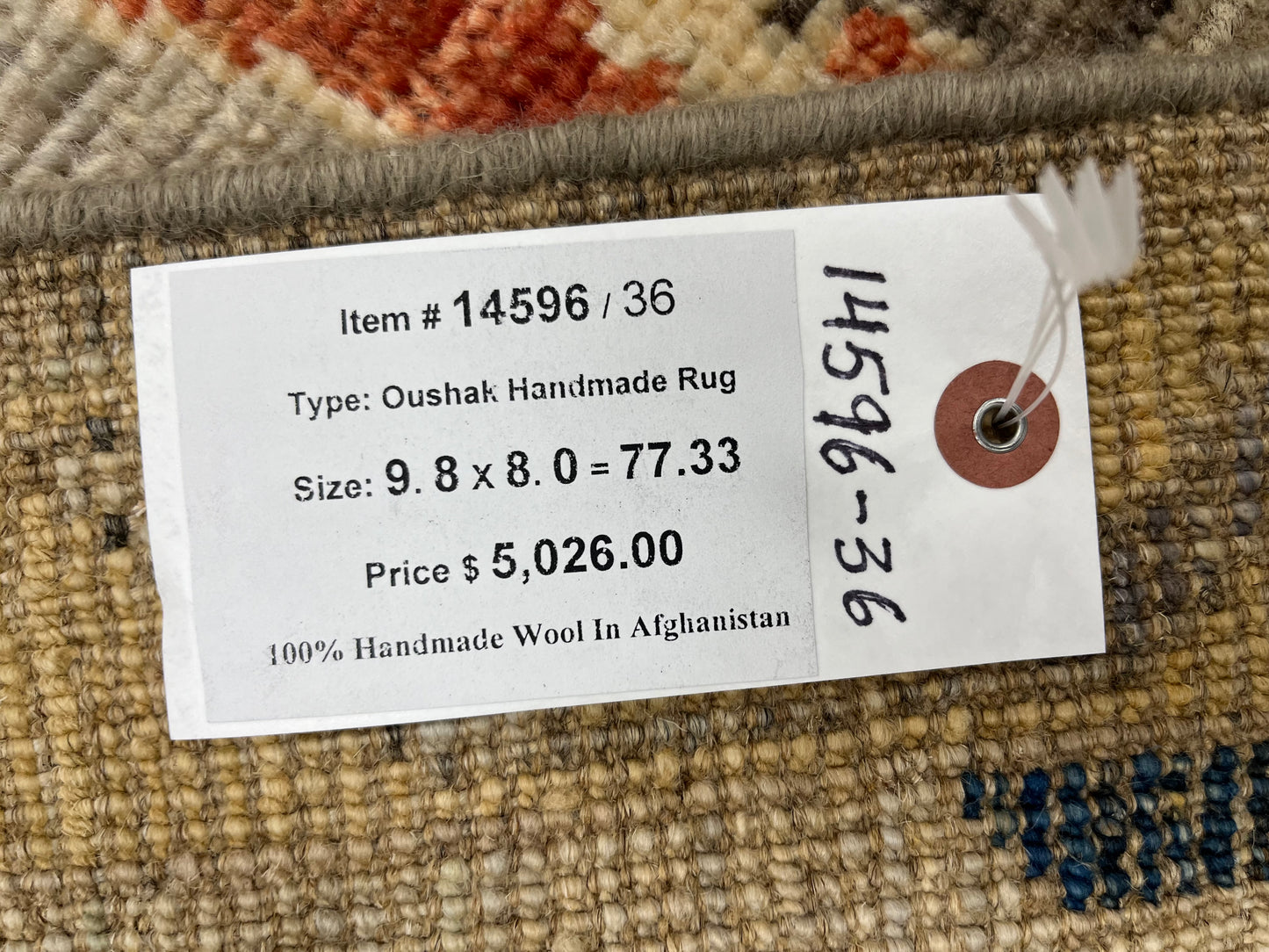 Gray/Turquoise blue Oushak 8X10 Handmade Wool Rug # 14596