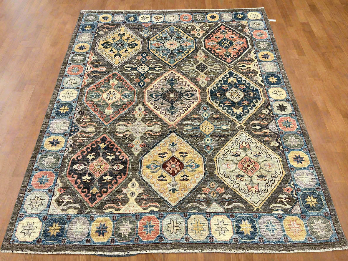Gray Oushak 8X10 Handmade Wool Rug # 14597