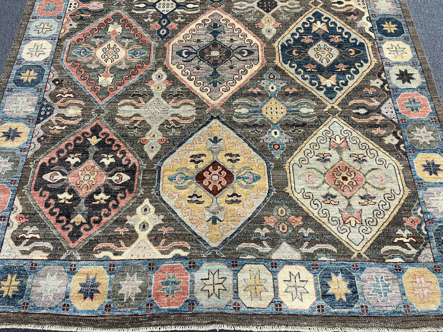 Gray Oushak 8X10 Handmade Wool Rug # 14597