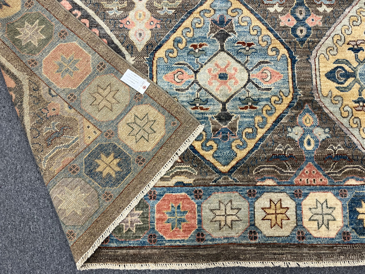 Gray Oushak 8X10 Handmade Wool Rug # 14597