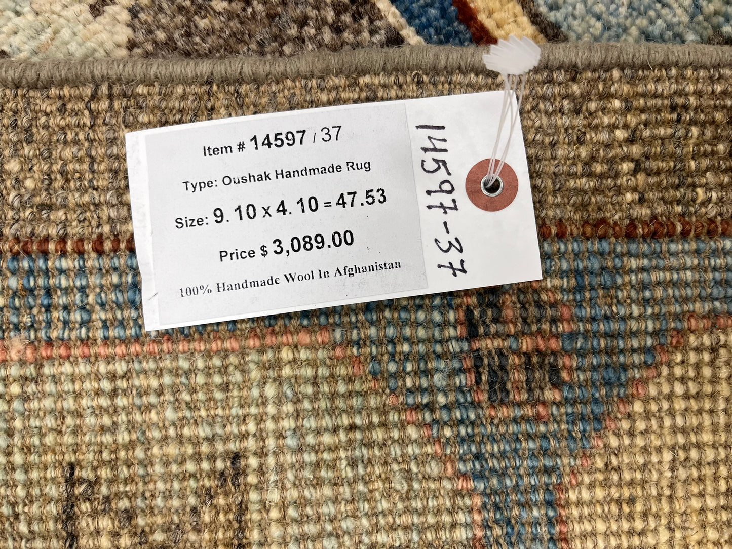Gray Oushak 8X10 Handmade Wool Rug # 14597