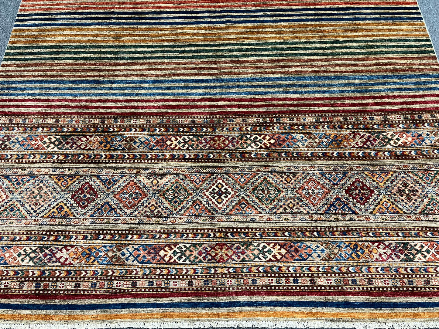 8X10 Khurjin Multicolor Handmade Wool Rug # 14564
