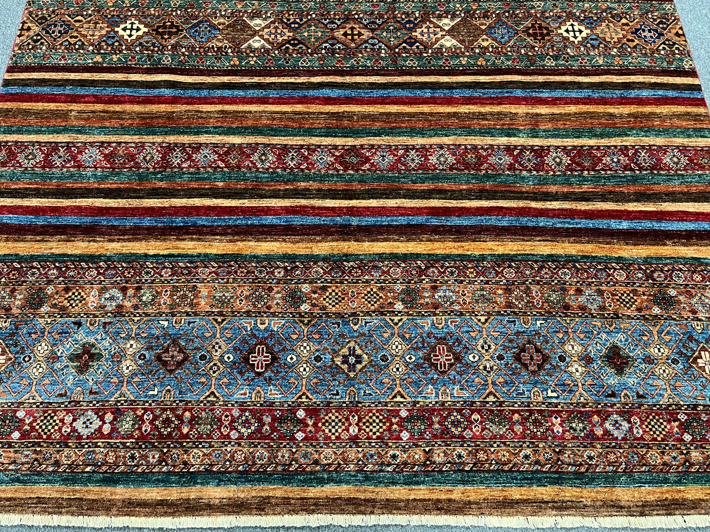 8X10 Khurjin Multicolor Handmade Wool Rug # 14561