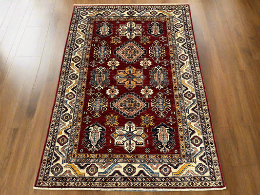 Super Kazak 6X8 Handmade Wool Rug # 14571