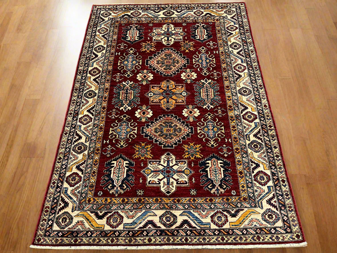 Super Kazak 6X8 Handmade Wool Rug # 14571
