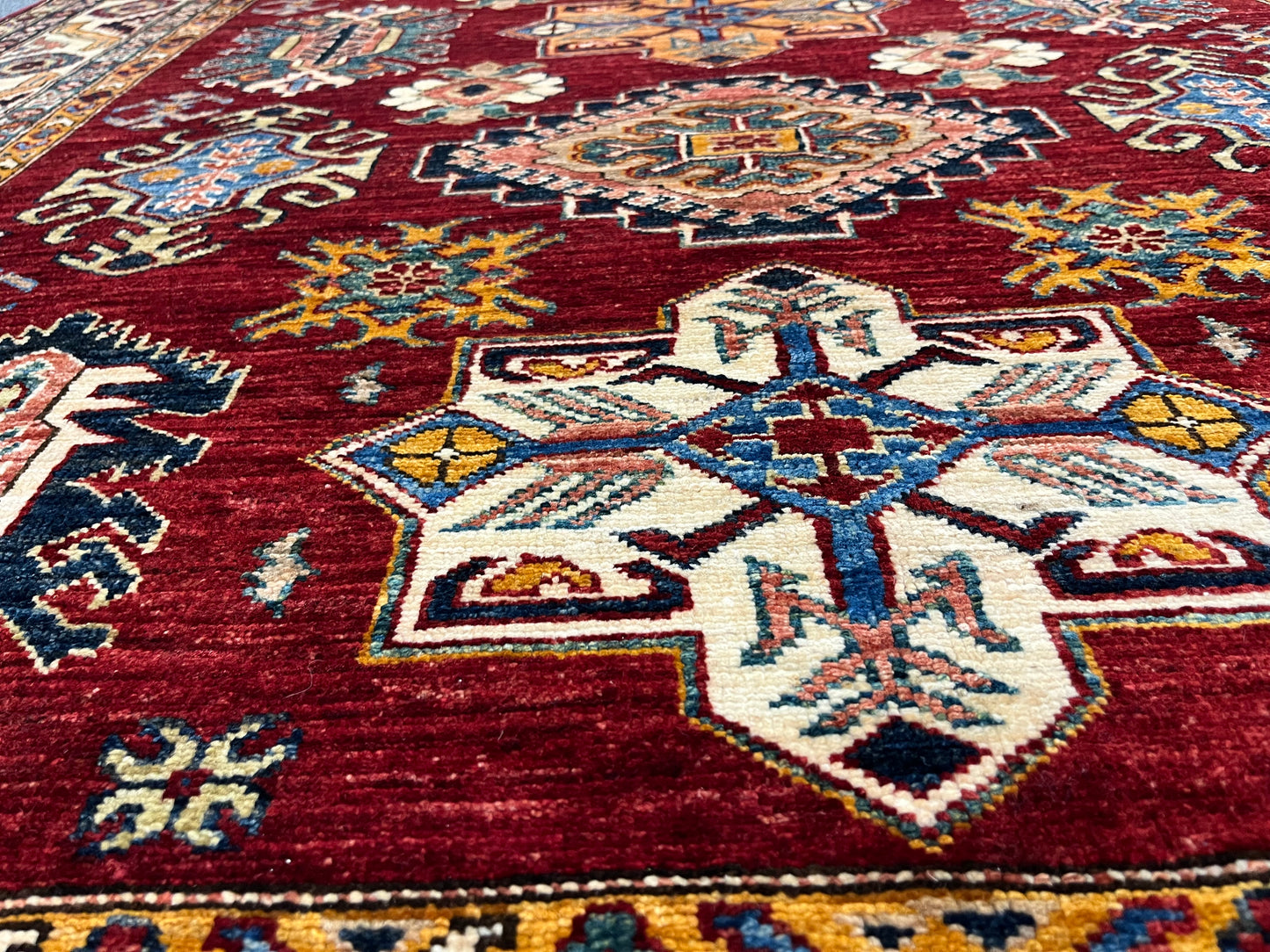 Super Kazak 6X8 Handmade Wool Rug # 14571