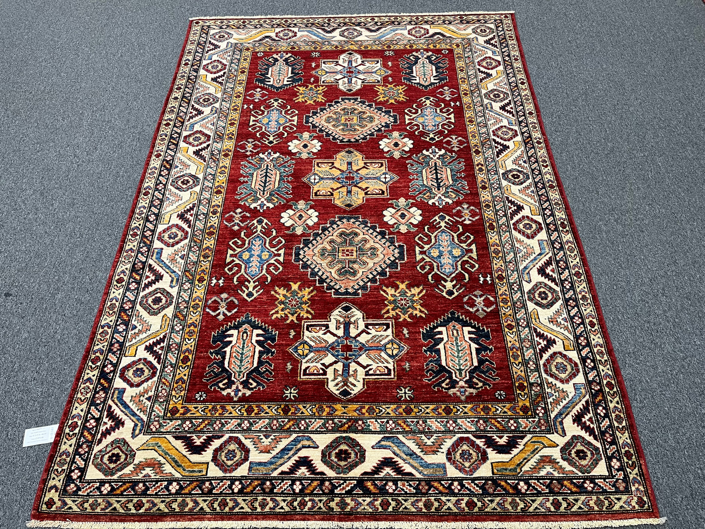 Super Kazak 6X8 Handmade Wool Rug # 14571
