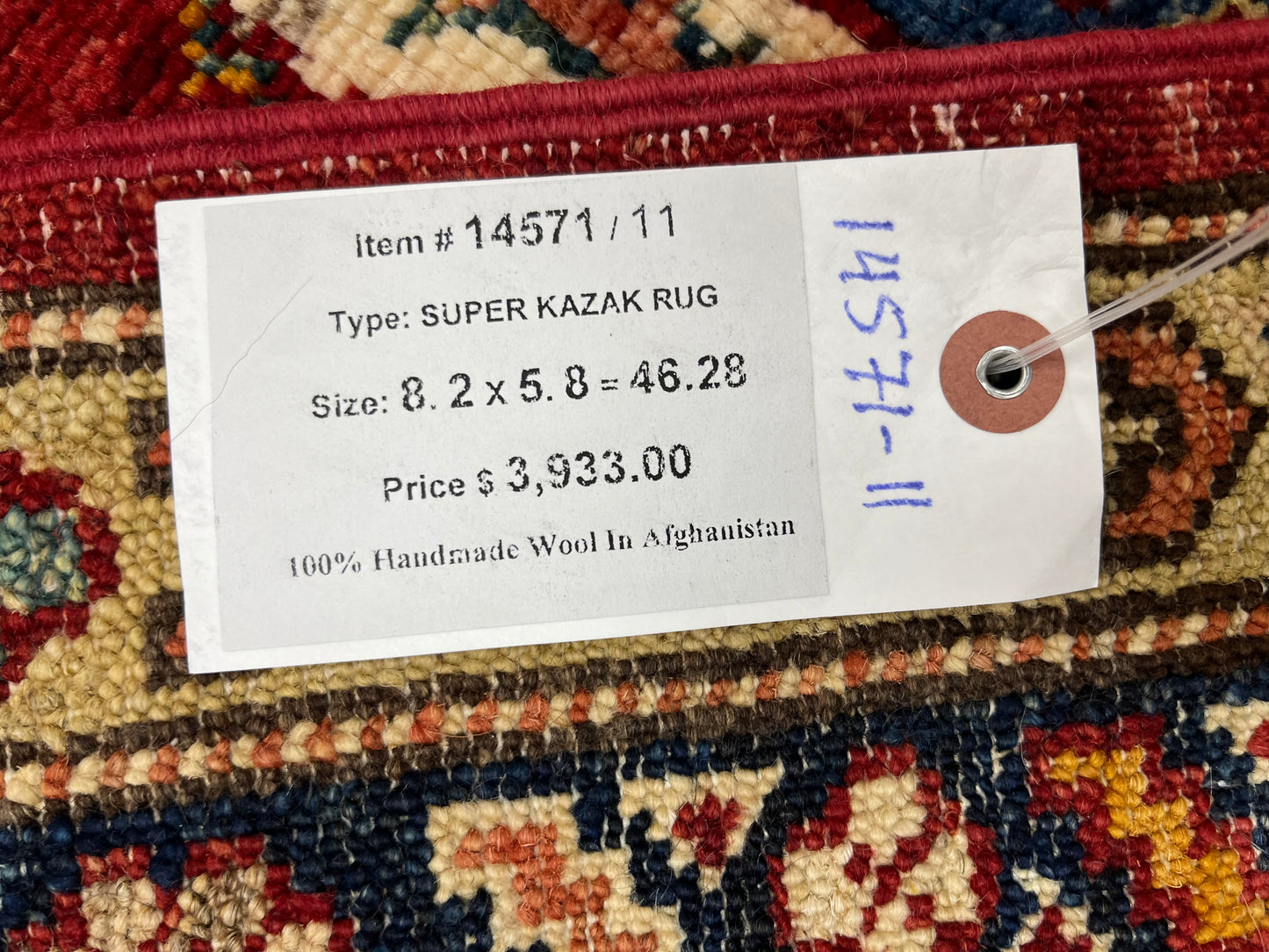 Super Kazak 6X8 Handmade Wool Rug # 14571