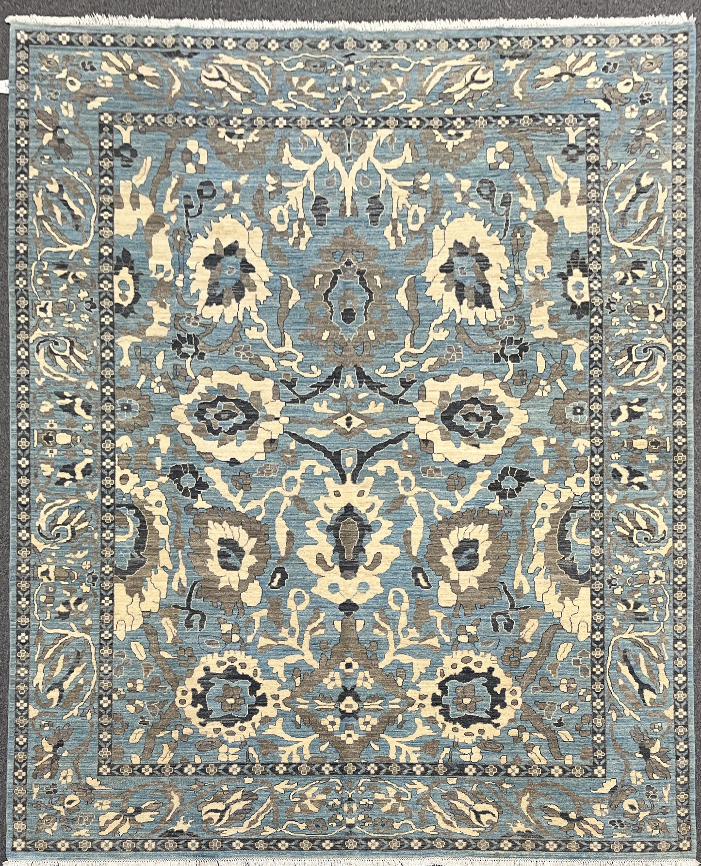 Light Mint Blue 9X12 Oushak Handmade Wool Rug # 11878