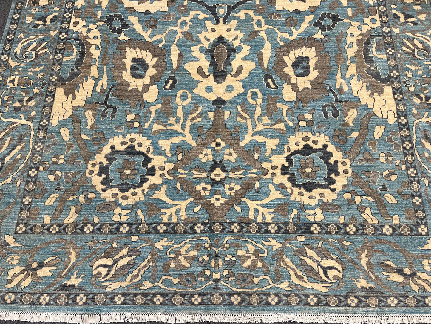 Light Mint Blue 9X12 Oushak Handmade Wool Rug # 11878