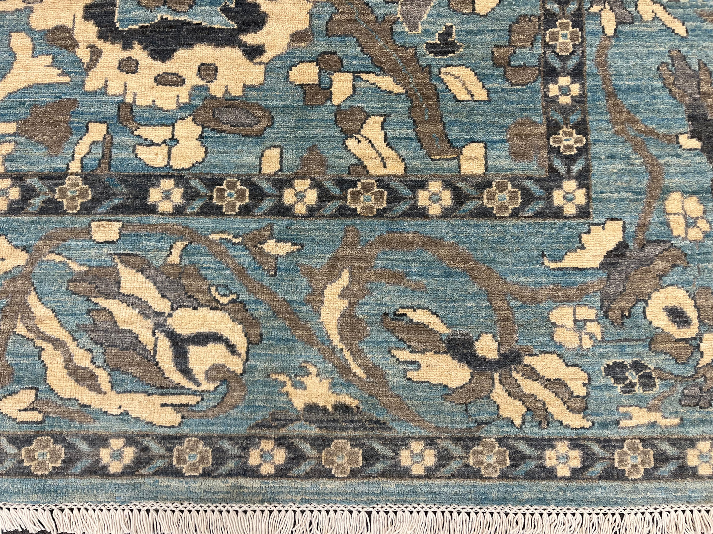 Light Mint Blue 9X12 Oushak Handmade Wool Rug # 11878