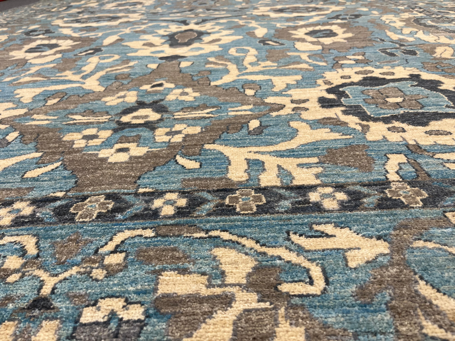 Light Mint Blue 9X12 Oushak Handmade Wool Rug # 11878