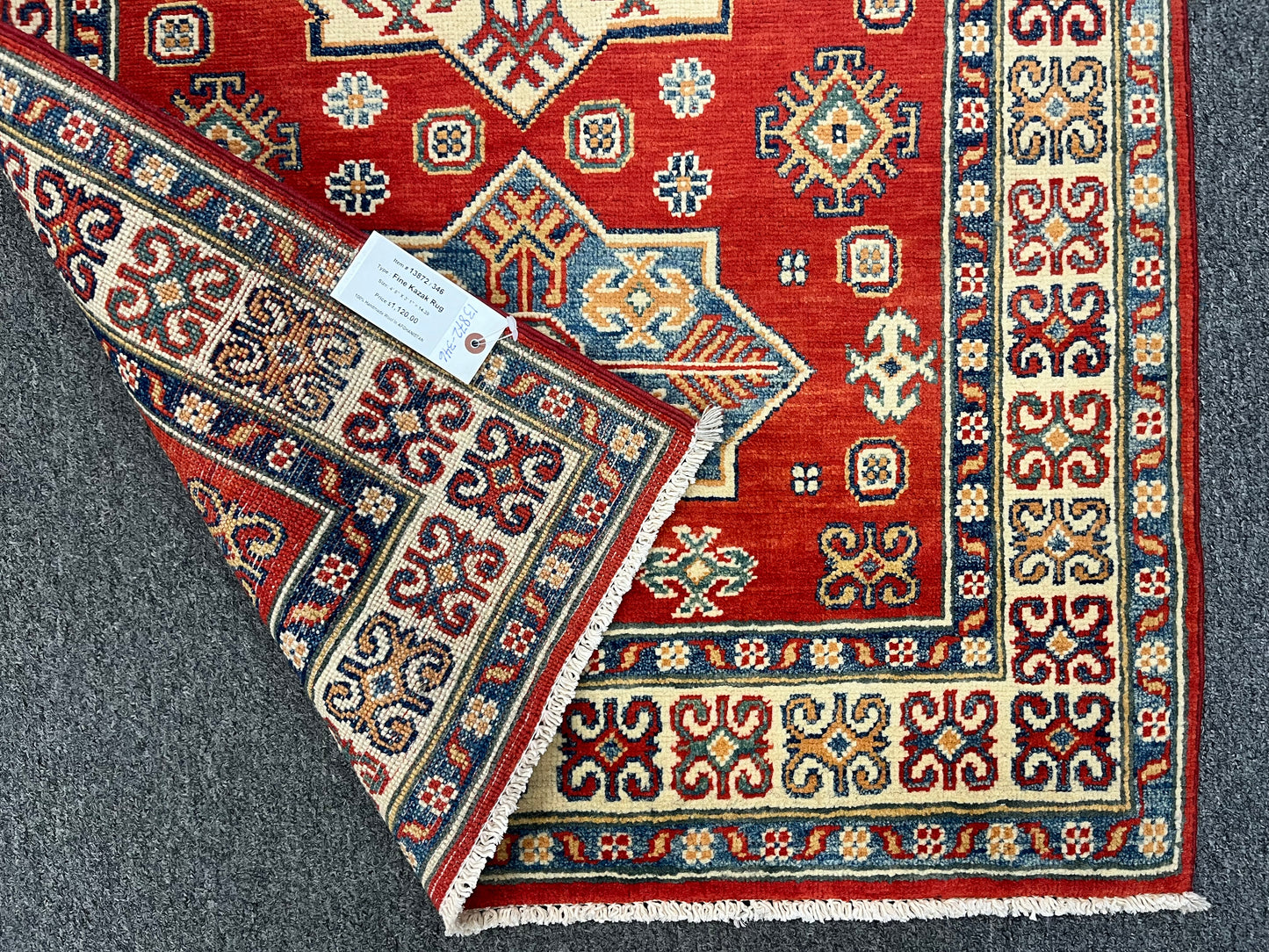 3X5 Kazak Tribal Handmade Wool Rug # 13872