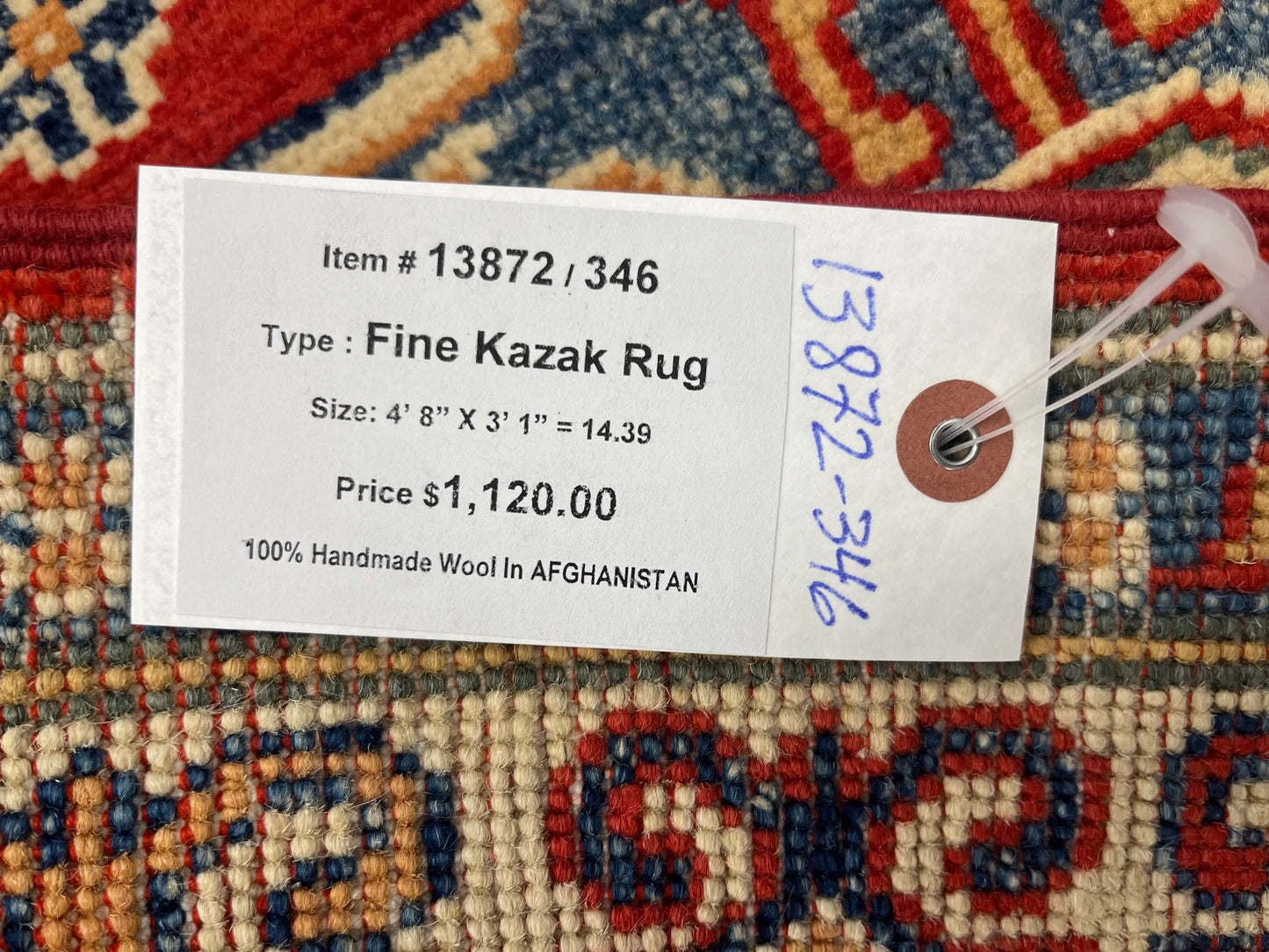 3X5 Kazak Tribal Handmade Wool Rug # 13872