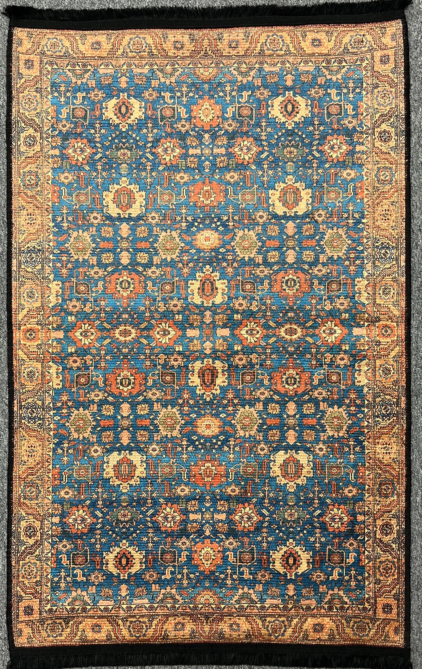 Light Blue Machine Washable Area Rug