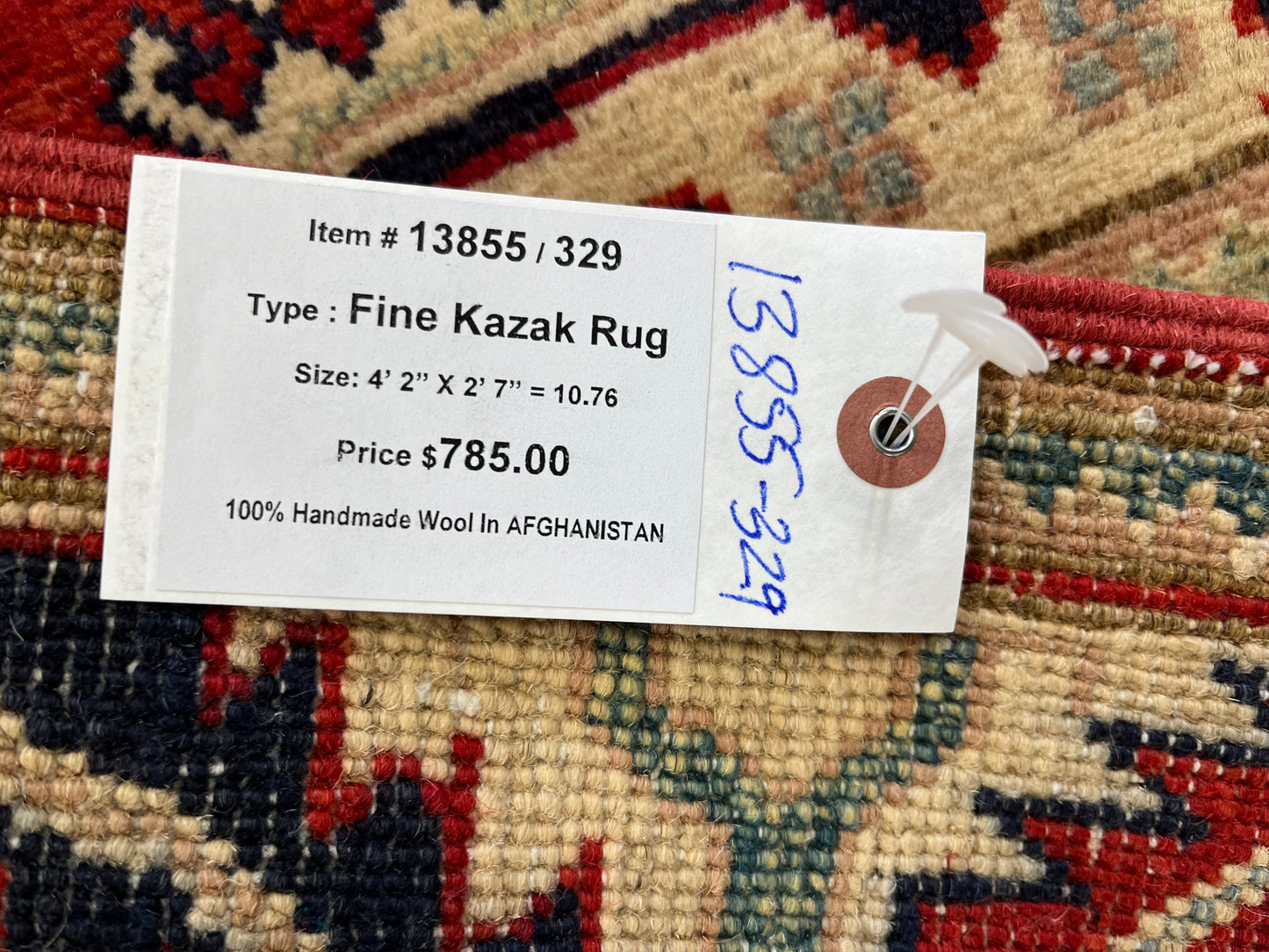 3X4 Kazak Handmade Wool Rug # 13855