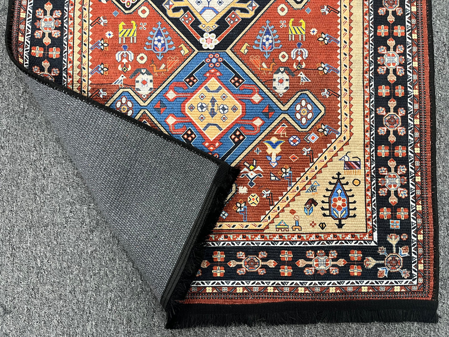 Tribal Geometric Machine Washable Area Rug