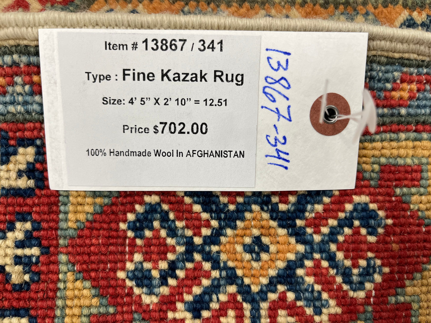 3X4 Kazak Handmade Wool Rug # 13867