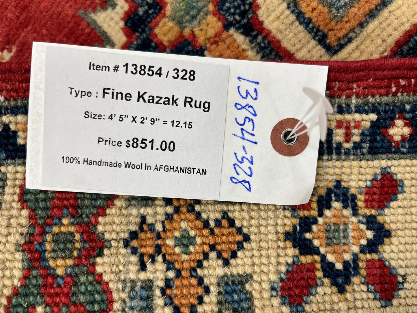 3X5 Kazak Tribal Handmade Wool Rug # 13854