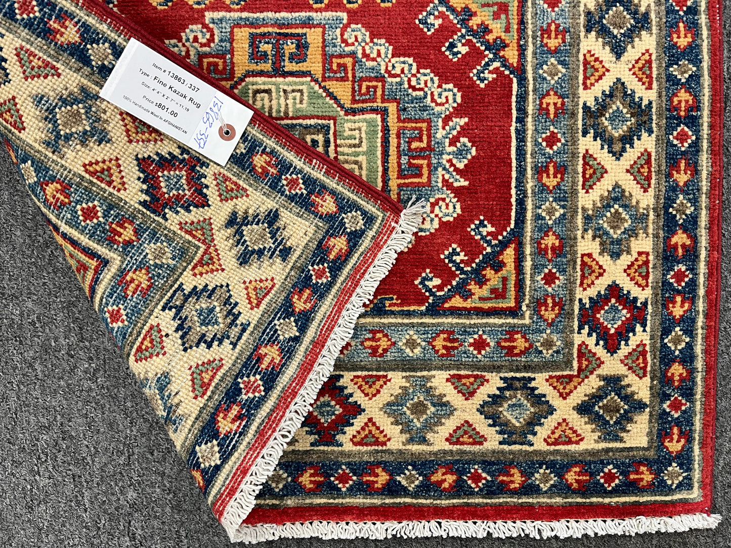 3X4 Kazak Handmade Wool Rug # 13863