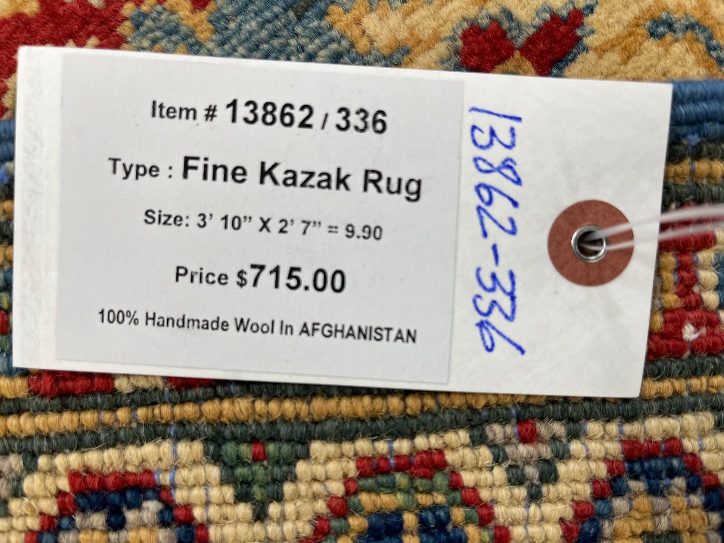 3X4 Kazak Handmade Wool Rug # 13862
