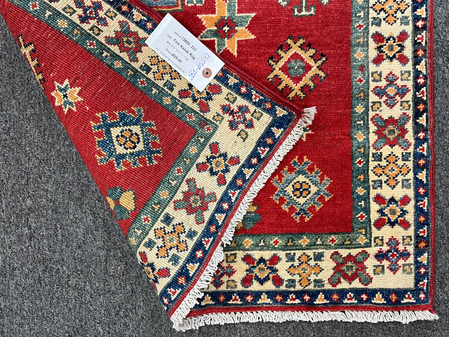 3' X 5' Kazak Handmade Wool Rug # 13859