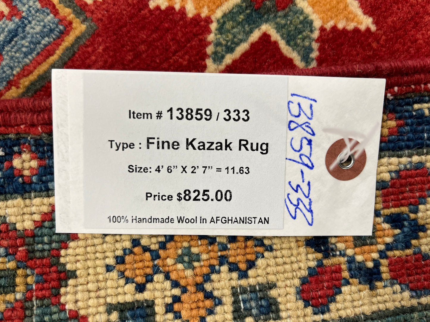 3X5 Kazak Tribal Handmade Wool Rug # 13859