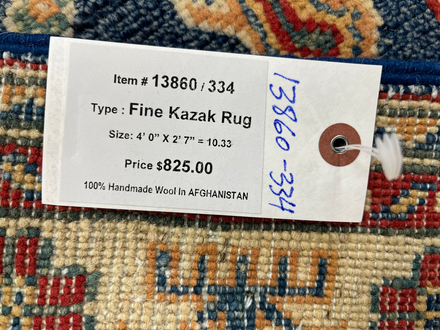 3' X 4' Kazak Handmade Wool Rug # 13860