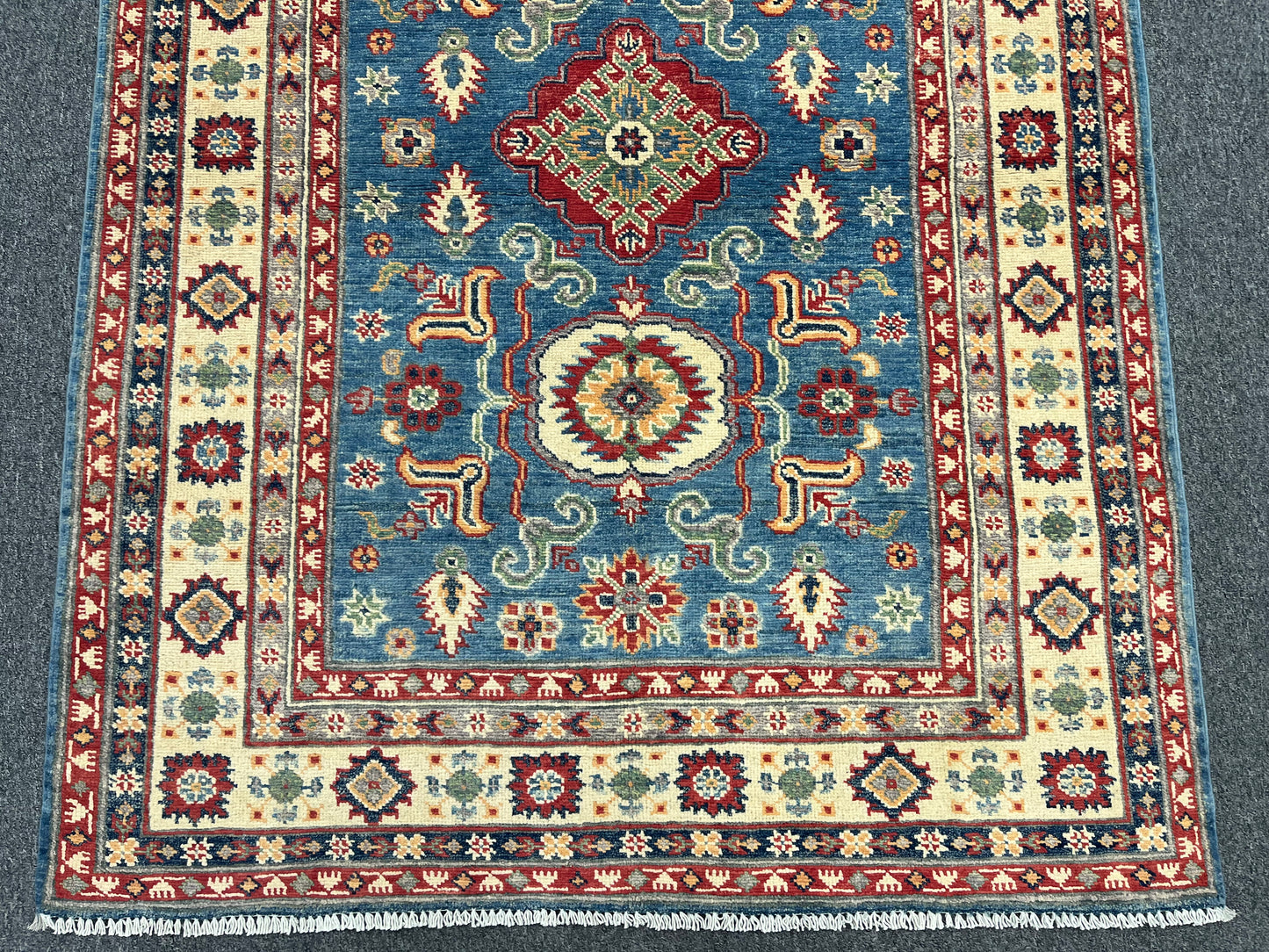 4X6 Light blue Kazak Handmade Wool Rug # 13666