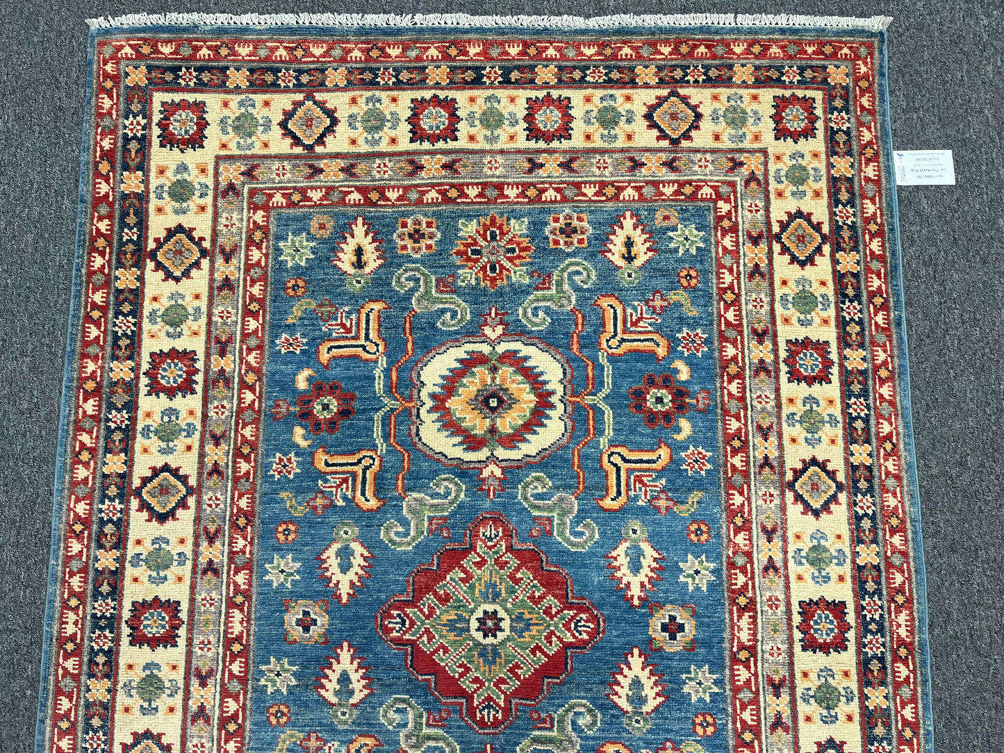 4X6 Light blue Kazak Handmade Wool Rug # 13666