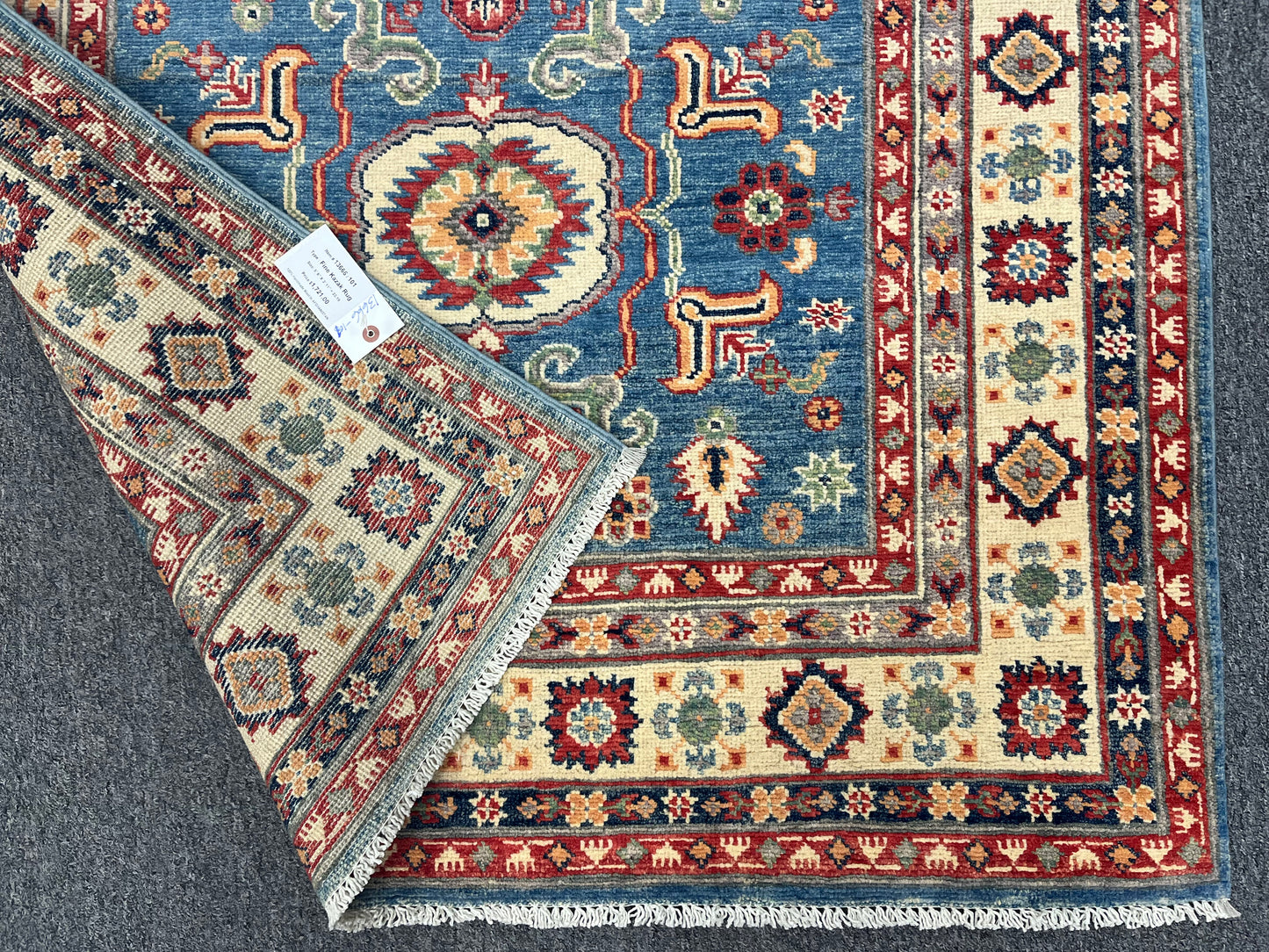 4X6 Light blue Kazak Handmade Wool Rug # 13666
