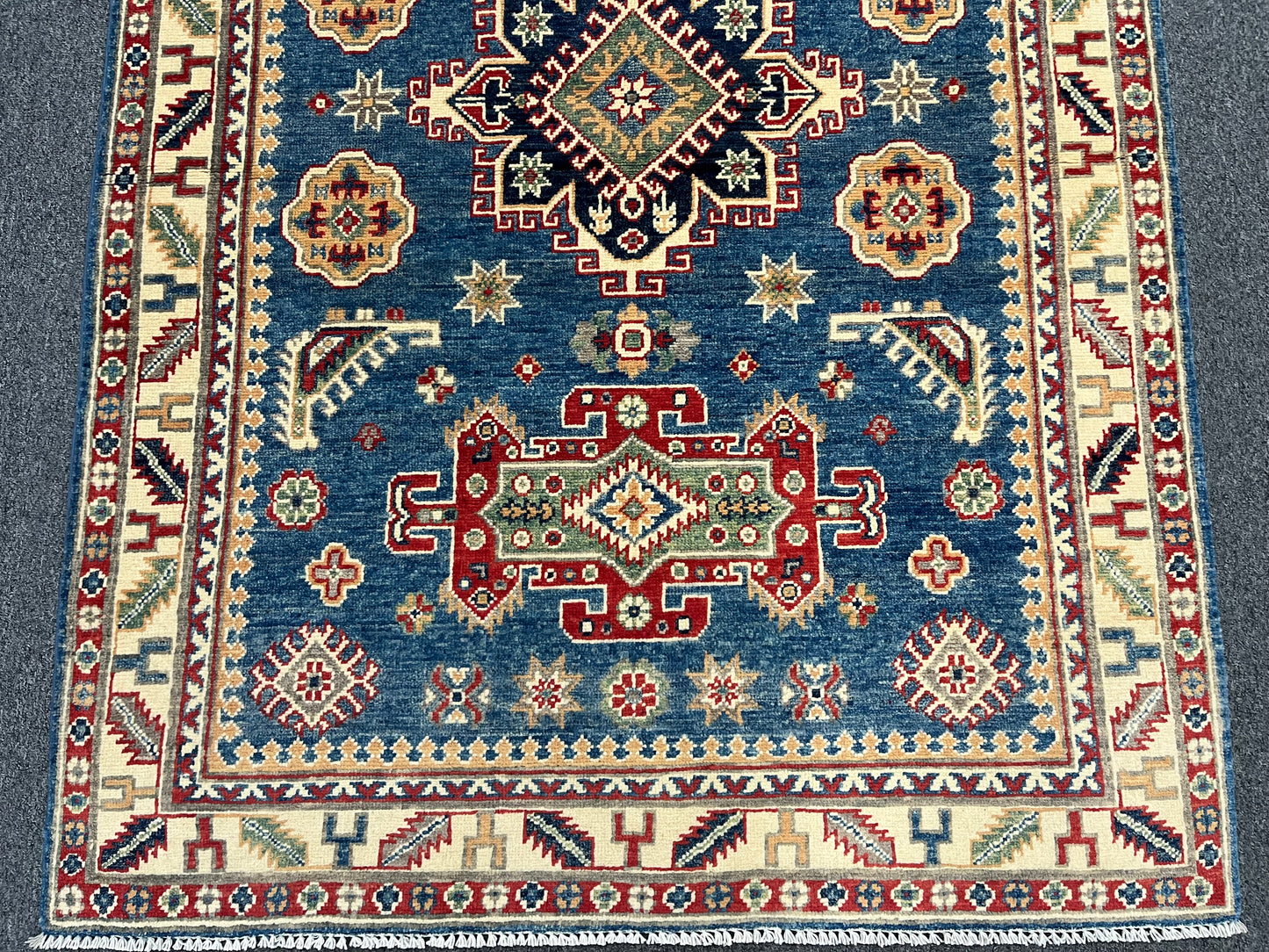 4X6 Kazak Light Blue Handmade Wool Rug # 13604
