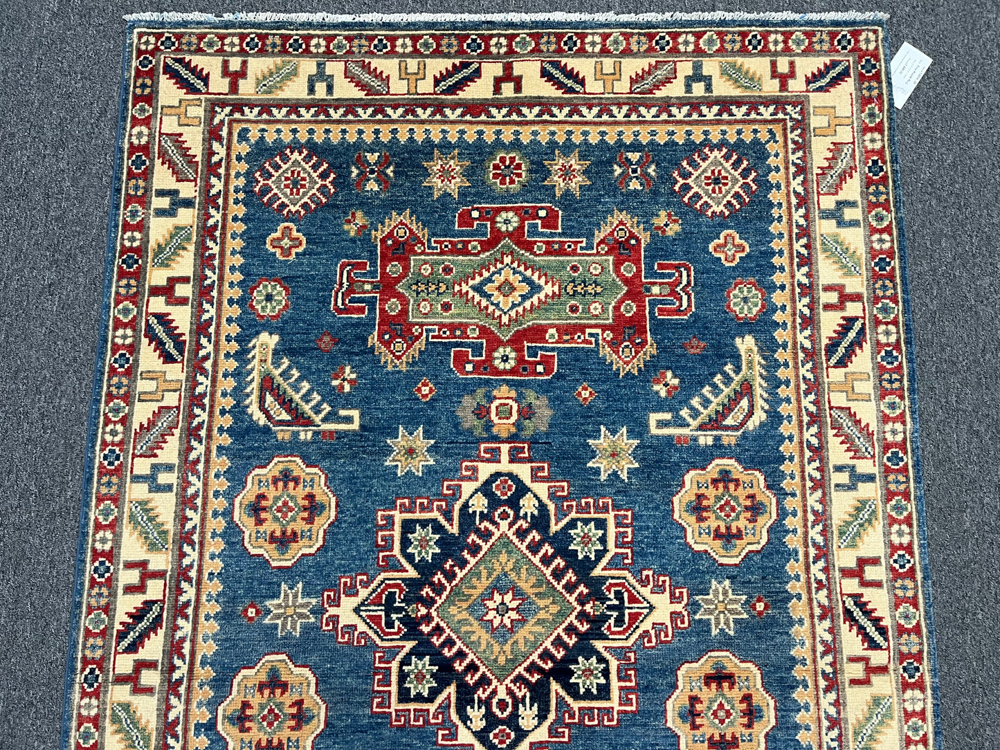 4X6 Kazak Light Blue Handmade Wool Rug # 13604