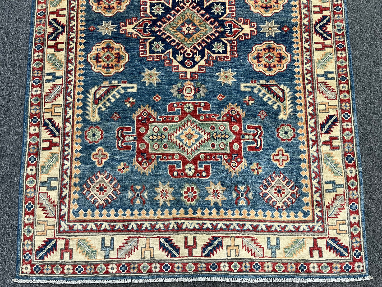 4 X 6 Kazak Light Blue Handmade Wool Rug # 13578