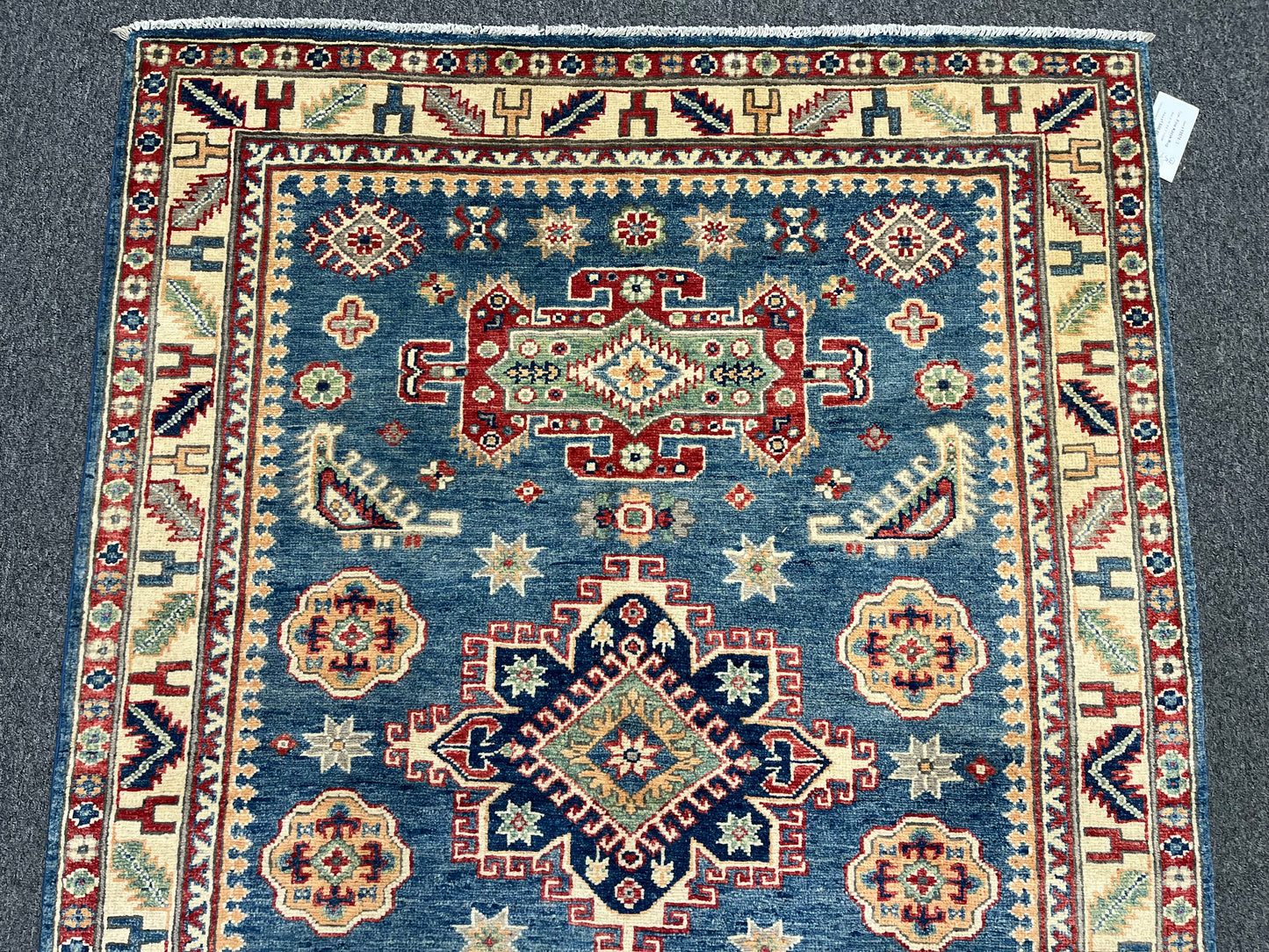 4 X 6 Kazak Light Blue Handmade Wool Rug # 13578