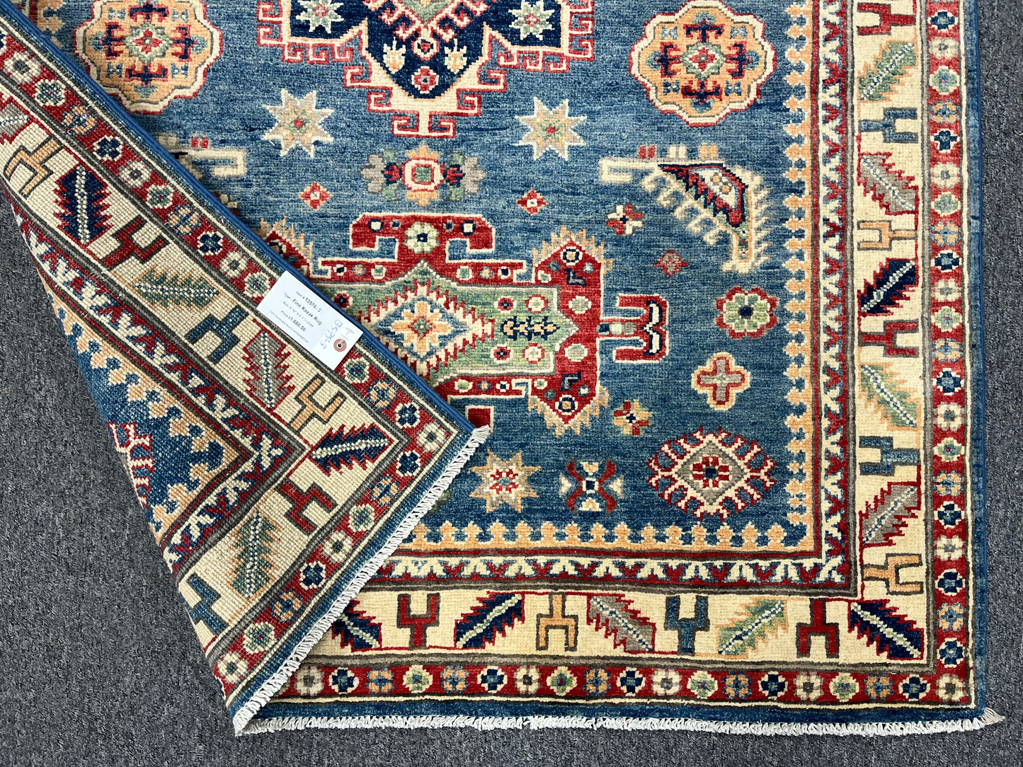 4 X 6 Kazak Light Blue Handmade Wool Rug # 13578