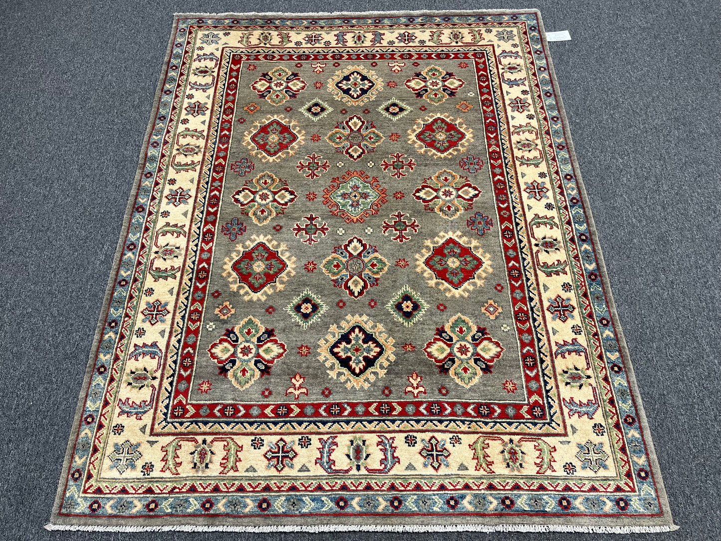 Kazak Gray 5X7 Tribal Handmade Wool Rug # 13613