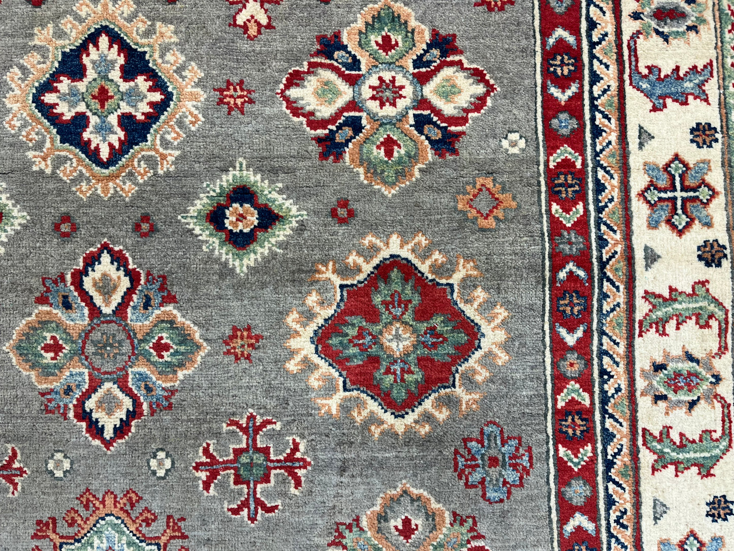Kazak Gray 5X7 Tribal Handmade Wool Rug # 13613
