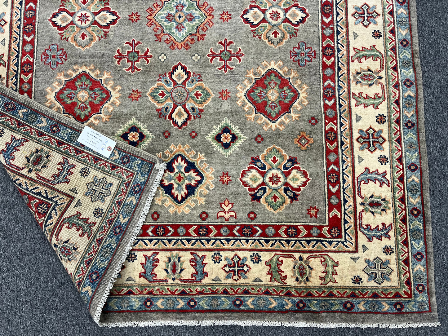 Kazak Gray 5X7 Tribal Handmade Wool Rug # 13613