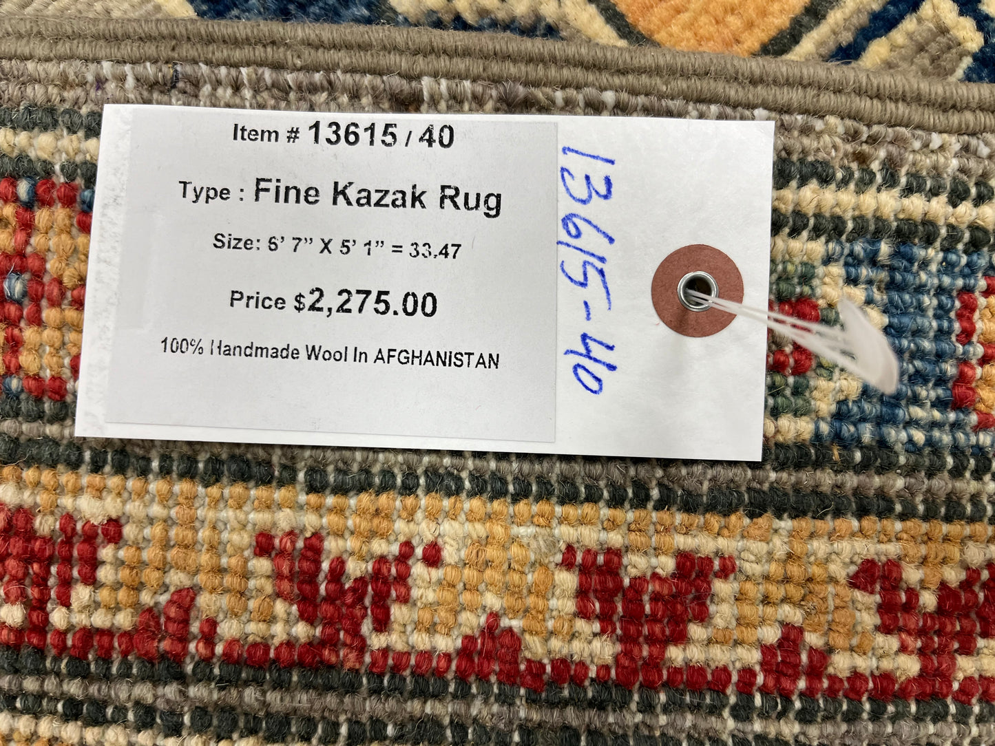 5X7 Kazak Gary Tribal Handmade Wool Rug # 13615